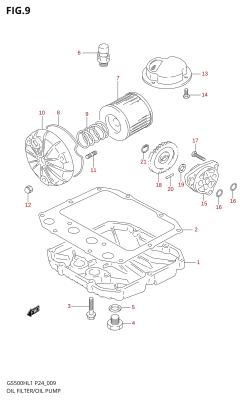 009 - OIL FILTER-OIL PUMP (GS500H)