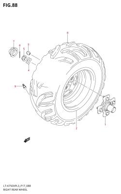 088 - RIGHT REAR WHEEL (LT-A750XPL3 P24)