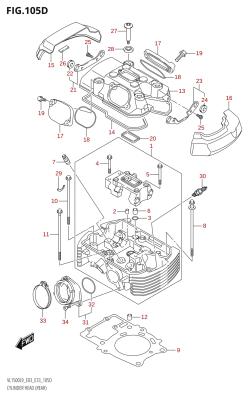 105D - CYLINDER HEAD (REAR) (VL1500T:L9:E33)
