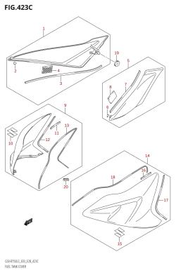 423C - FUEL TANK COVER (GSX-R750:L3:E33)
