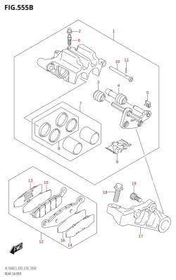 555B - REAR CALIPER (VL1500:L3:E28)