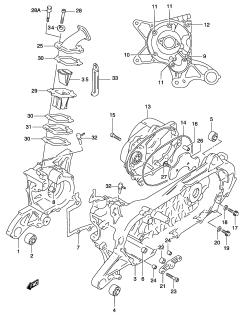 002 - CRANKCASE (MODEL AY50WR K1)