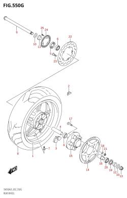 550G - REAR WHEEL (SV650XAU:L9:E02)