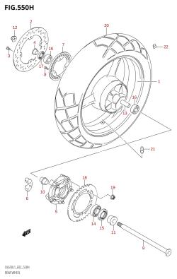 550H - REAR WHEEL (DL650AUE:L1:E19)