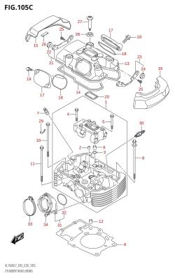 105C - CYLINDER HEAD (REAR) (VL1500B:L7:E33)