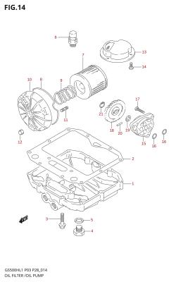 014 - OIL FILTER - OIL PUMP (GS500FH P03)