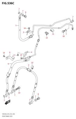 536C - FRONT BRAKE HOSE (SV650A:L8:E28)