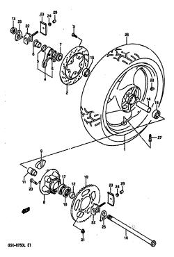 052 - REAR WHEEL (MODEL J /​ K)