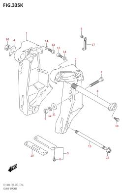 335K - CLAMP BRACKET (DF115AST:E03)