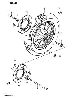 057 - FRONT WHEEL GV1400GDG /​ GTG F.NO.103765- /​ GCG /​ MODEL H /​ J