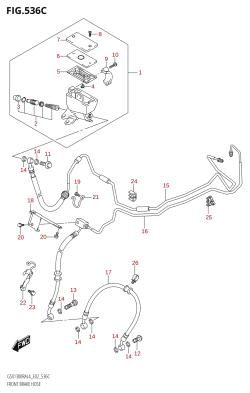 536C - FRONT BRAKE HOSE (GSX1300RAUF:L4:E19)