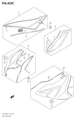 423C - FUEL TANK COVER (GSX-R750UF:L2:E21)