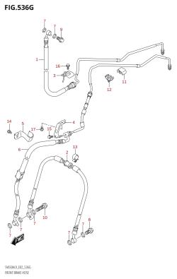 536G - FRONT BRAKE HOSE (SV650XAU:L9:E02)
