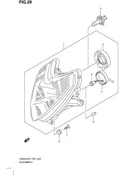 029 - HEADLAMP (GS500FH P02, P19, P54, GS500FM P19)