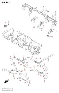 142C - THROTTLE BODY HOSE /​ JOINT (GSX-R750:L9:E33)