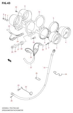 043 - SPEEDOMETER - TACHOMETER (GS500FH P33)