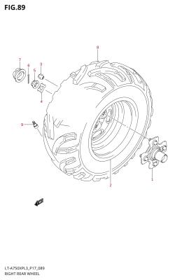 089 - RIGHT REAR WHEEL (LT-A750XPZL3 P17)
