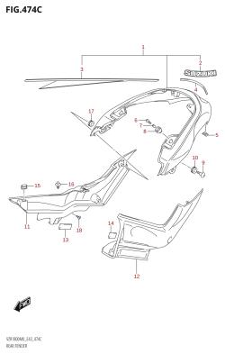 474C - REAR FENDER (VZR1800BZ)(SEE NOTE 1)