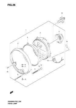 026 - HEADLAMP (GS500K3 /​ UK3 /​ HK3 /​ HUK3 P02, P19, P54)