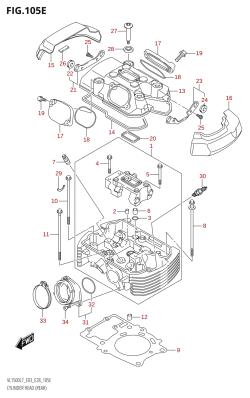 105E - CYLINDER HEAD (REAR) (VL1500T:L7:E03)