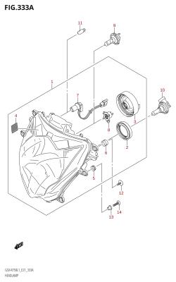 333A - HEADLAMP (GSX-R750:L1:E21)