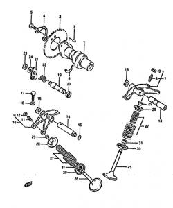 Cam shaft-valve