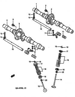 Cam shaft-valve
