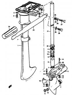 Drive shaft housing - gear case - handle